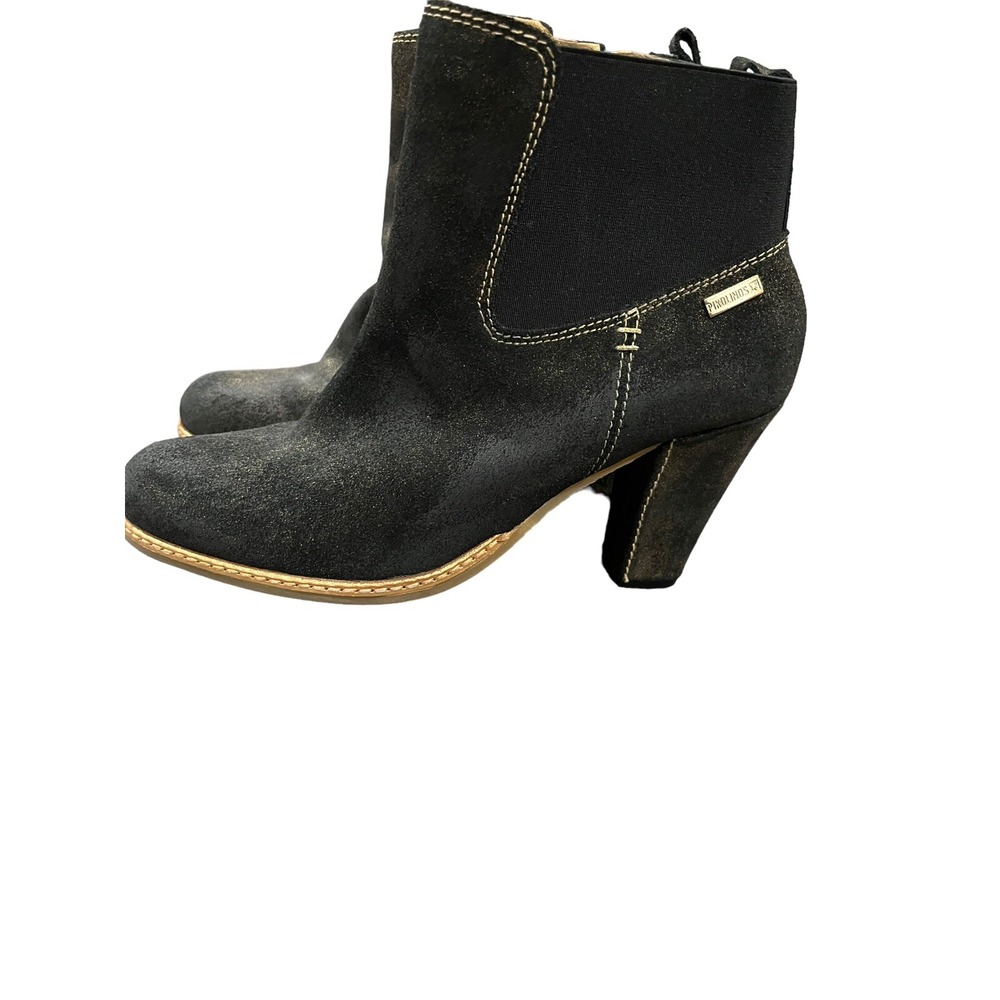 PIKOLINOS Dark Brown With Gold Ankle Suede Bootie/Side Zip EUR 41/US 10-10.5 - Picture 1 of 11
